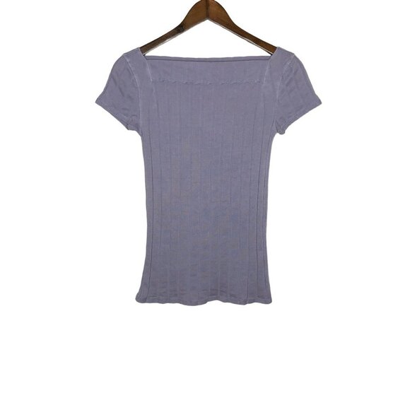 Free People We the Free Ahoy Ribbed T-Shirt in Valley Lilac Size Small‎ - Picture 2 of 7